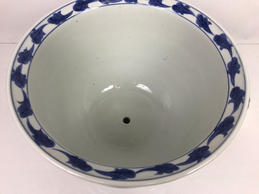 Contemporary Asian Blue And White Flower Pot Hand Painted In Thailand [Photo 8]