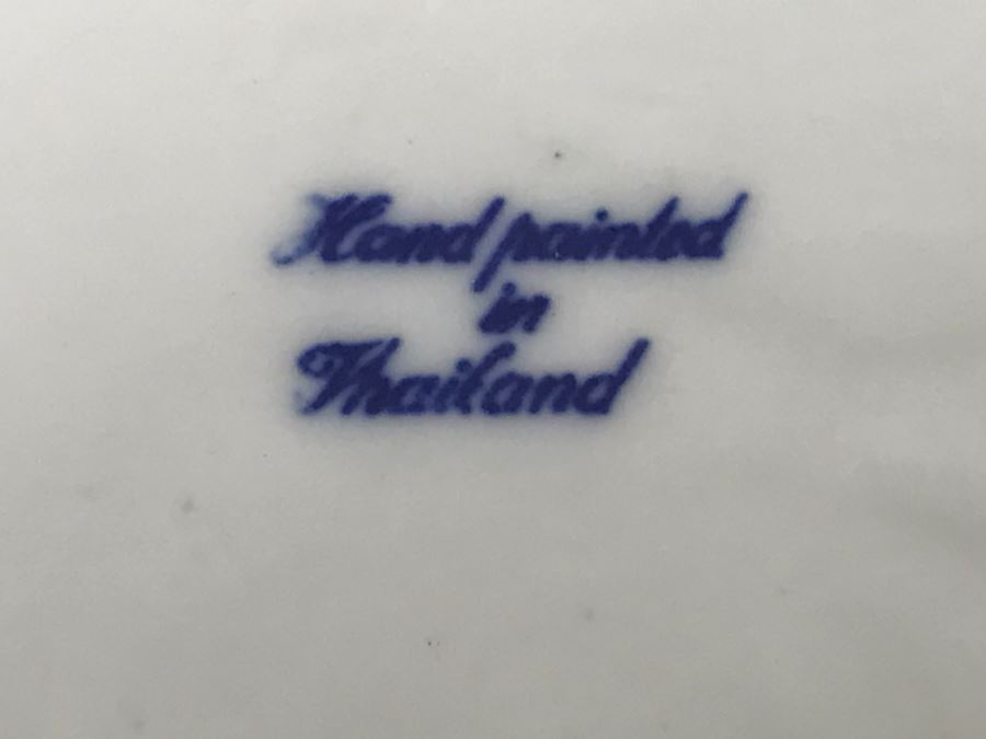 Contemporary Asian Blue And White Flower Pot Hand Painted In Thailand [Photo 11]