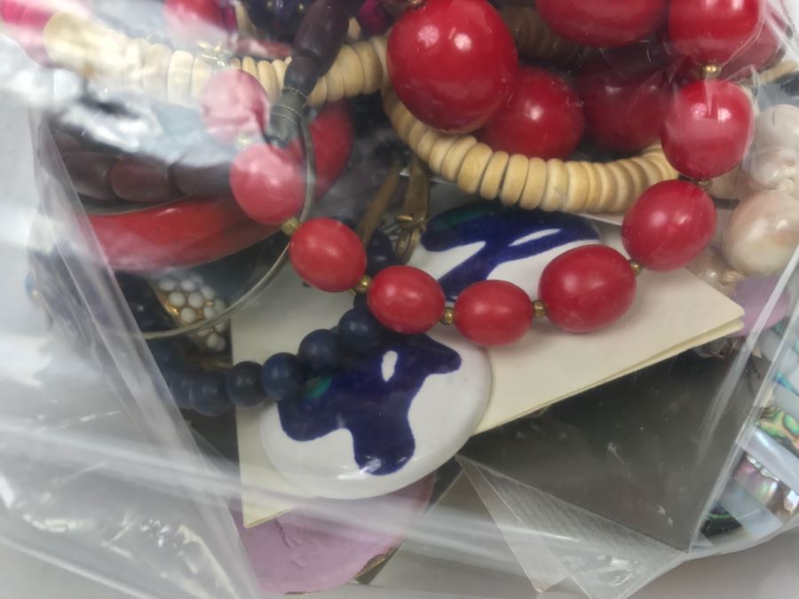 Mixed Bag Of Assorted Costume Jewelry Some Signed Pieces 3.5Lbs [Photo 9]