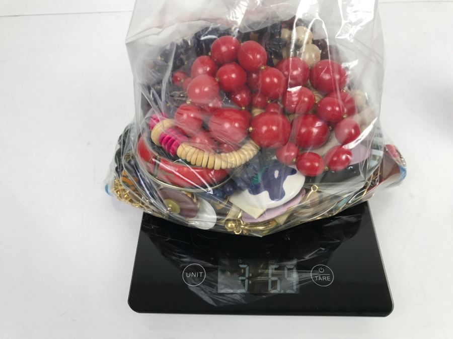 Mixed Bag Of Assorted Costume Jewelry Some Signed Pieces 3.5Lbs [Photo 3]