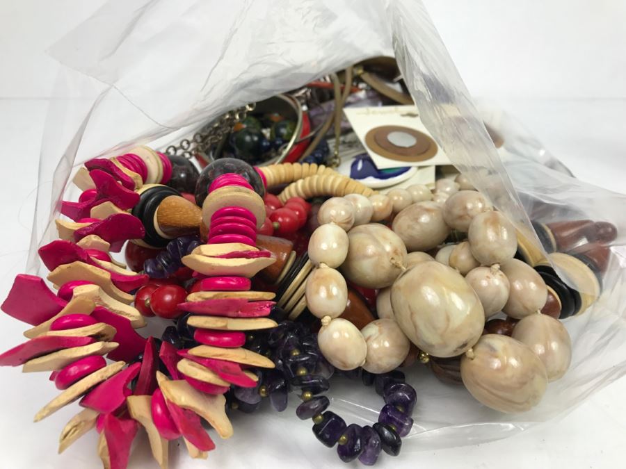 Mixed Bag Of Assorted Costume Jewelry Some Signed Pieces 3.5Lbs [Photo 1]