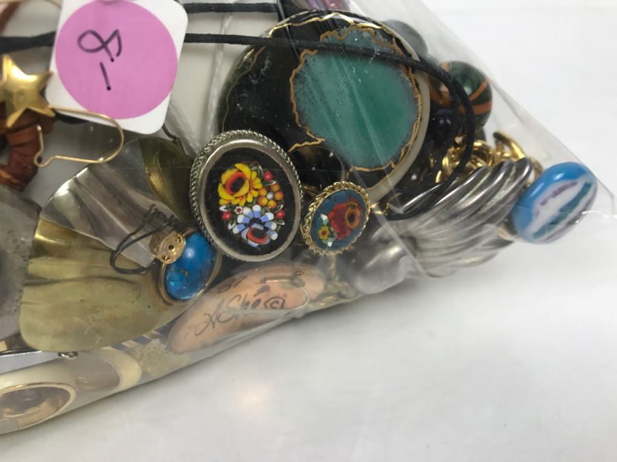 Mixed Bag Of Assorted Costume Jewelry Some Signed Pieces 3.5Lbs [Photo 16]
