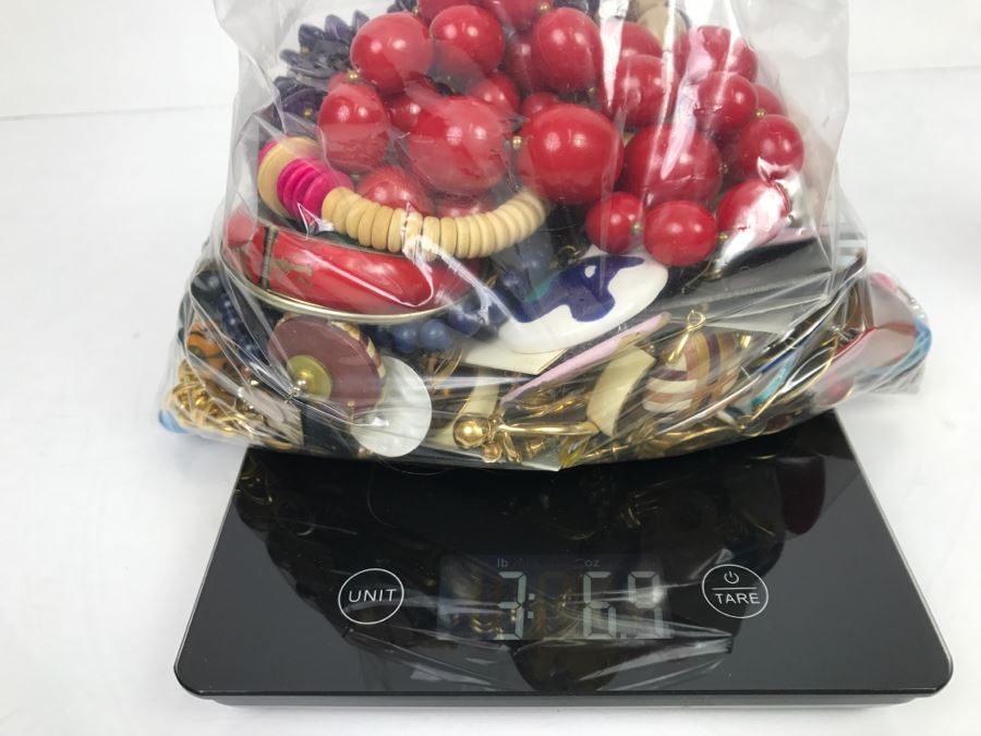 Mixed Bag Of Assorted Costume Jewelry Some Signed Pieces 3.5Lbs [Photo 4]