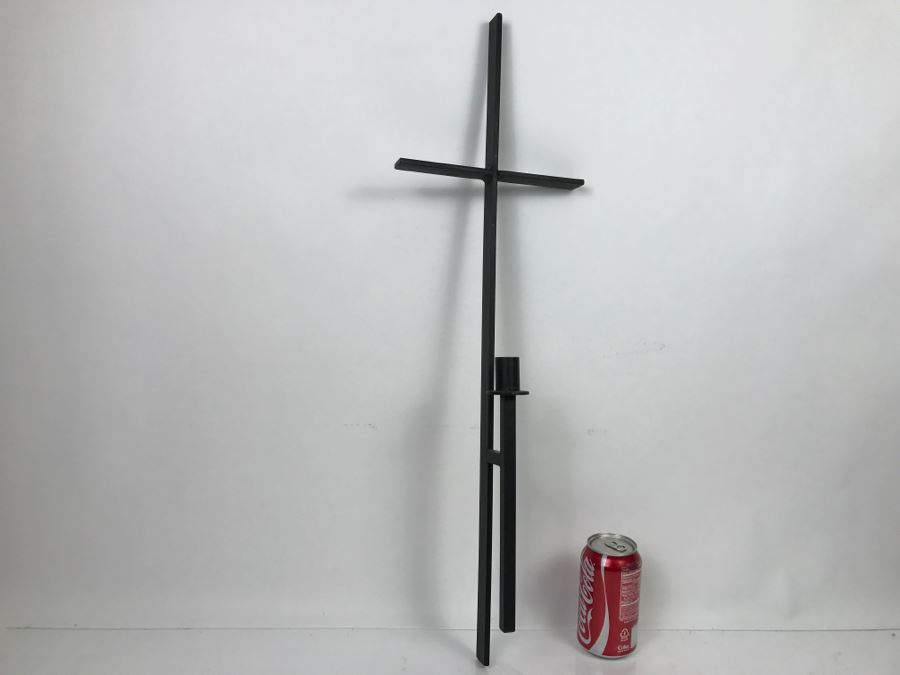 Wrought Iron Wall Hanging Cross Candle Holder [Photo 4]
