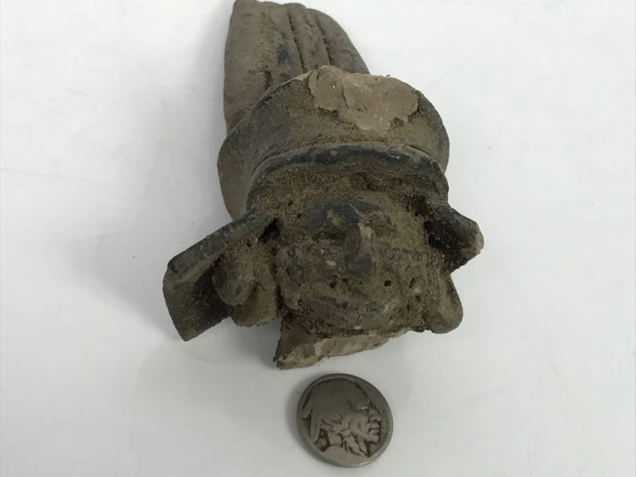 Unearthed Old Pottery Figure Head Artifact Of Unknown Origin [Photo 23]