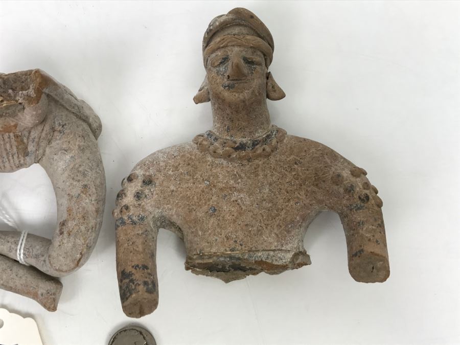 Old Pottery Figure Artifact Of Unknown Origin - Clean Break At Mid-Section Of Figure [Photo 2]