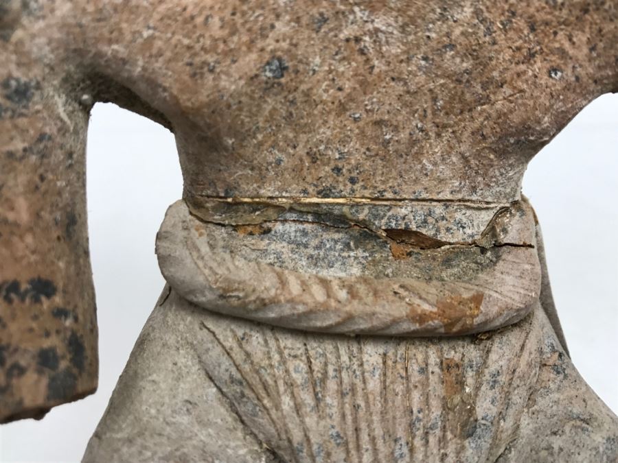 Old Pottery Figure Artifact Of Unknown Origin - Clean Break At Mid-Section Of Figure [Photo 23]