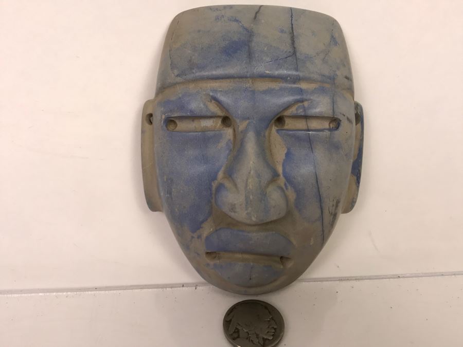 Smooth Carved Stone Face Artifact Of Unknown Origin 254g [Photo 4]