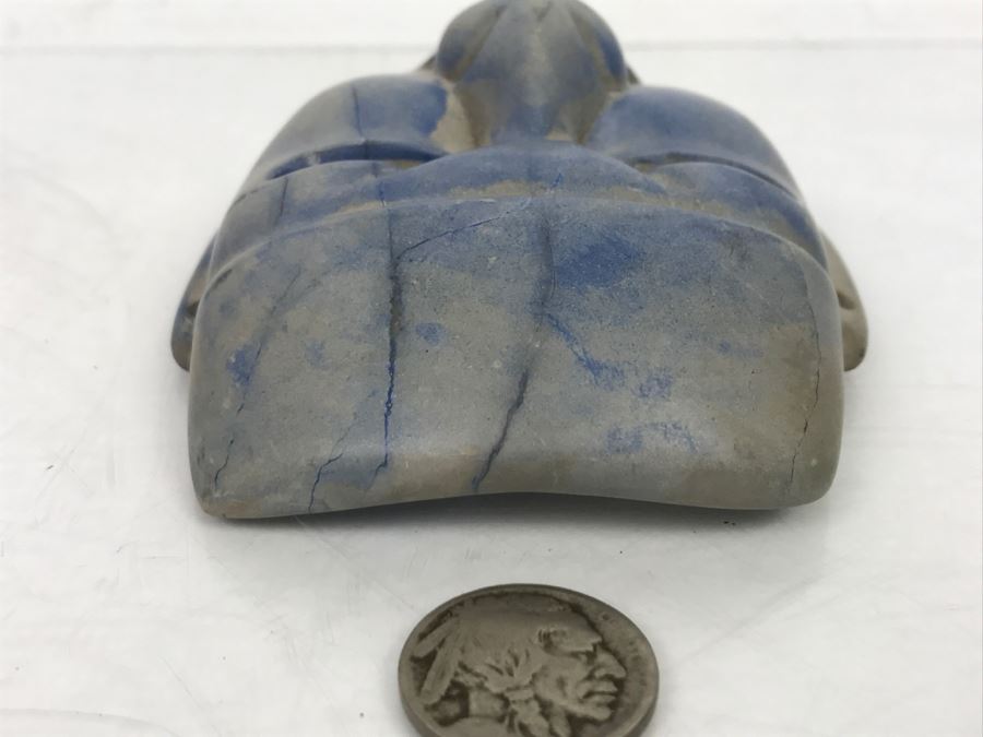 Smooth Carved Stone Face Artifact Of Unknown Origin 254g [Photo 20]