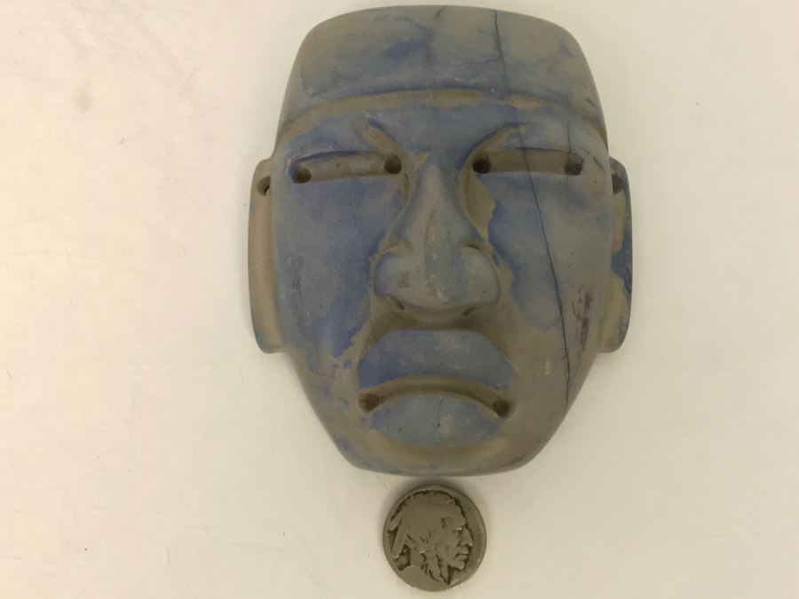 Smooth Carved Stone Face Artifact Of Unknown Origin 254g [Photo 27]