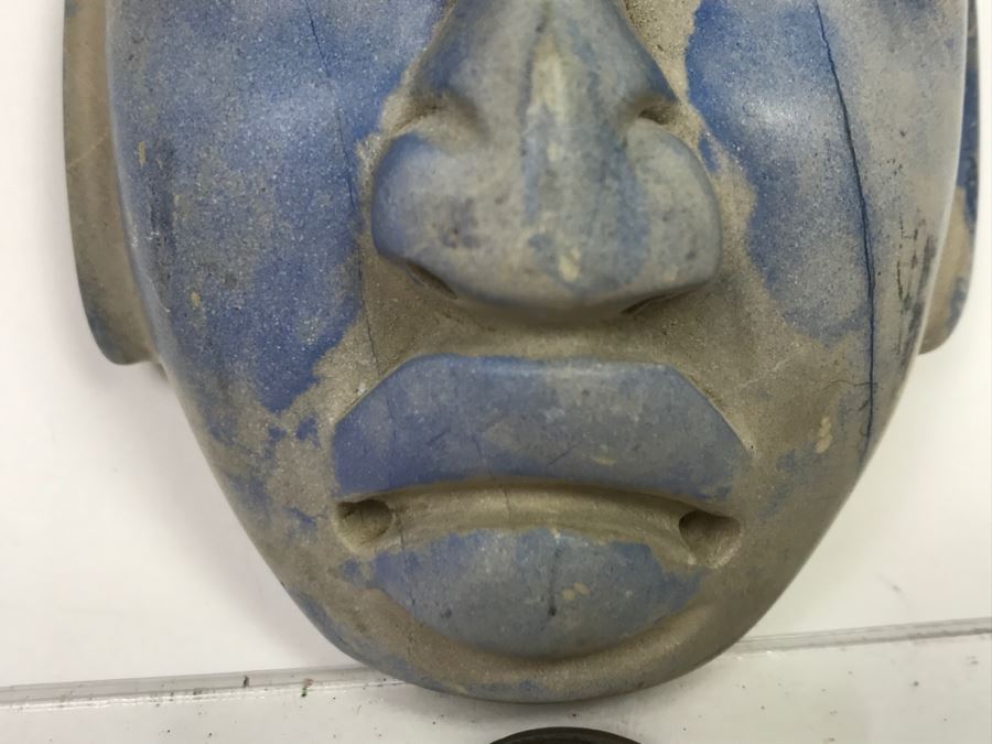 Smooth Carved Stone Face Artifact Of Unknown Origin 254g [Photo 6]
