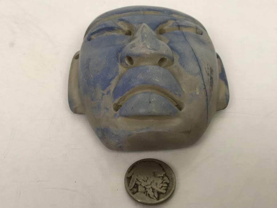 Smooth Carved Stone Face Artifact Of Unknown Origin 254g [Photo 23]