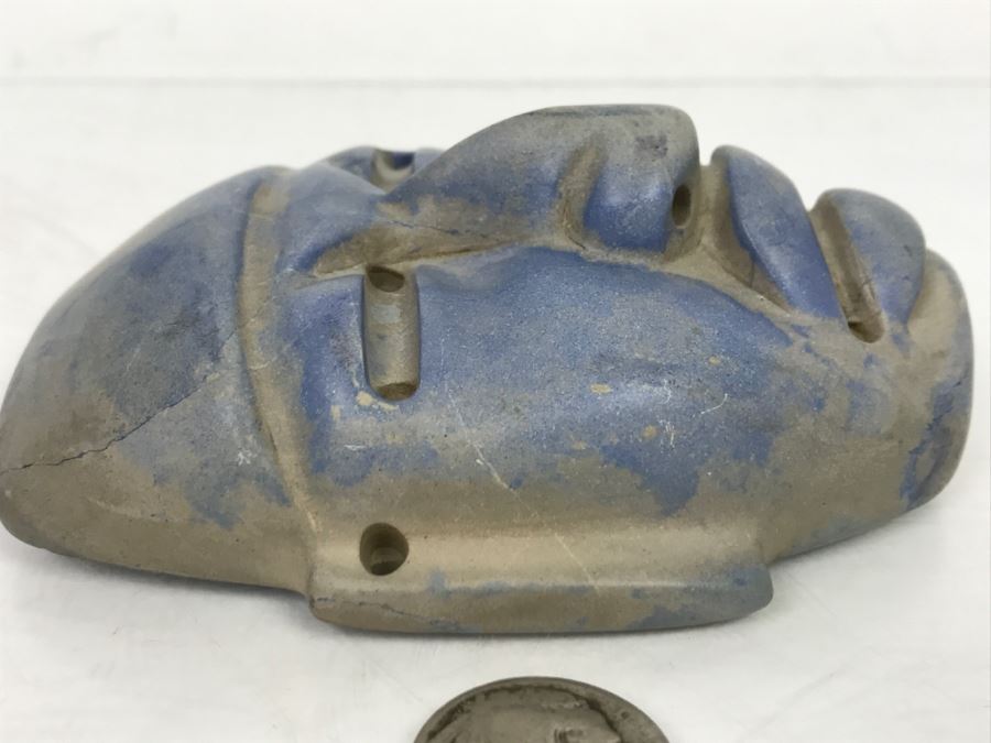 Smooth Carved Stone Face Artifact Of Unknown Origin 254g [Photo 19]