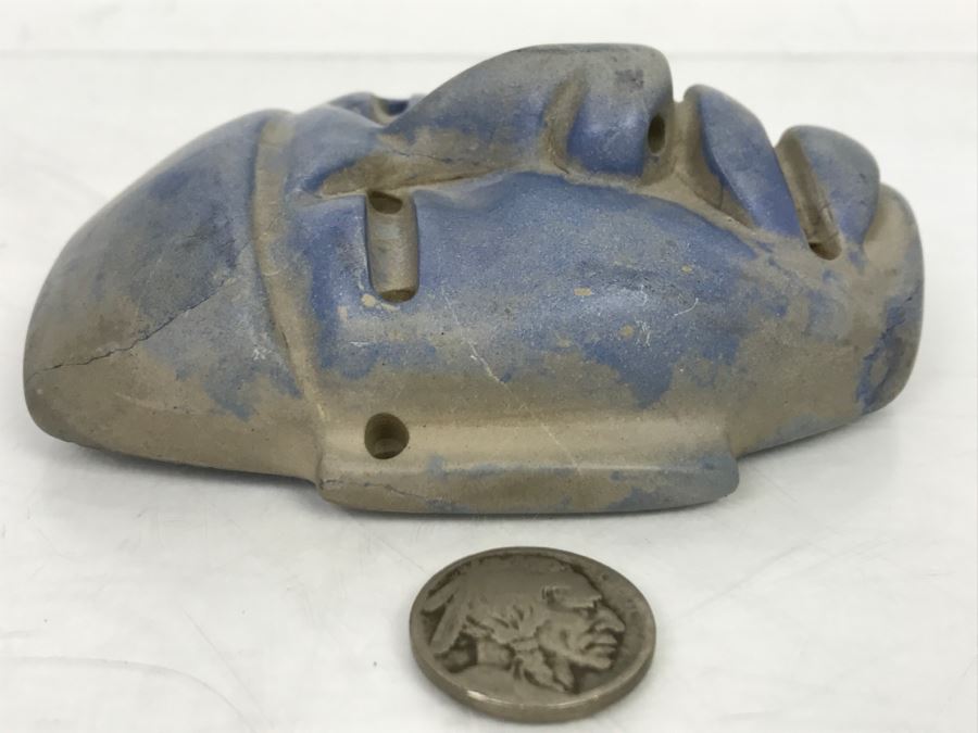 Smooth Carved Stone Face Artifact Of Unknown Origin 254g [Photo 18]