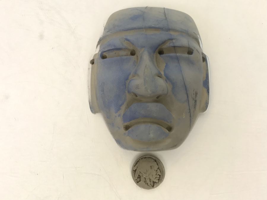 Smooth Carved Stone Face Artifact Of Unknown Origin 254g [Photo 26]