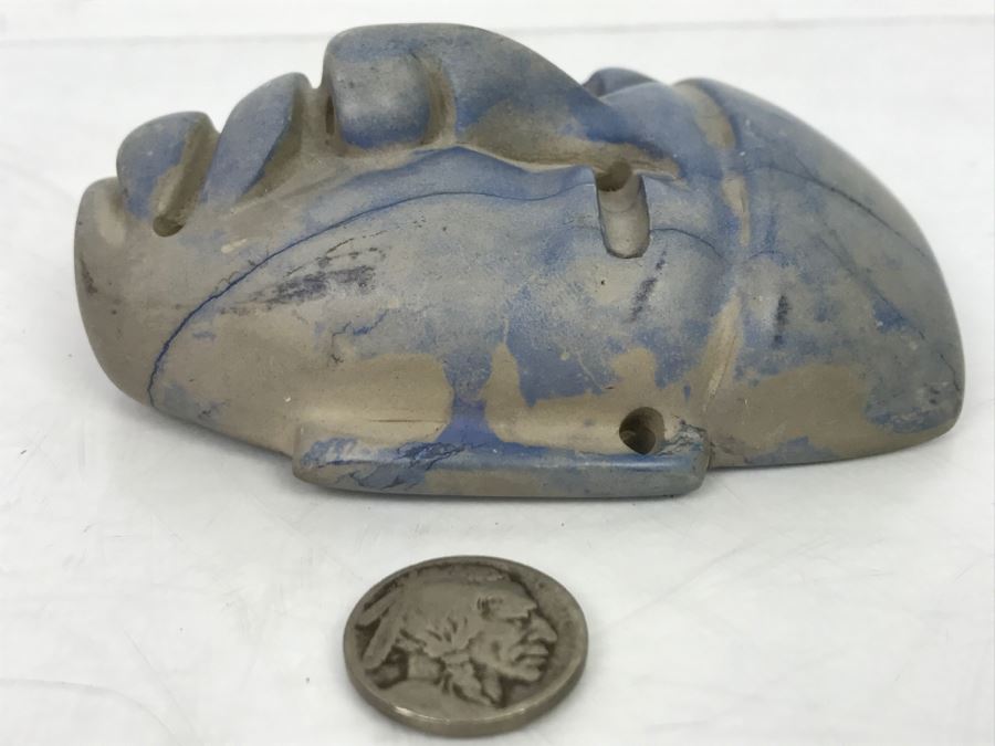 Smooth Carved Stone Face Artifact Of Unknown Origin 254g [Photo 21]