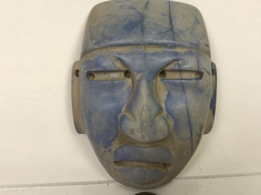 Smooth Carved Stone Face Artifact Of Unknown Origin 254g [Photo 5]