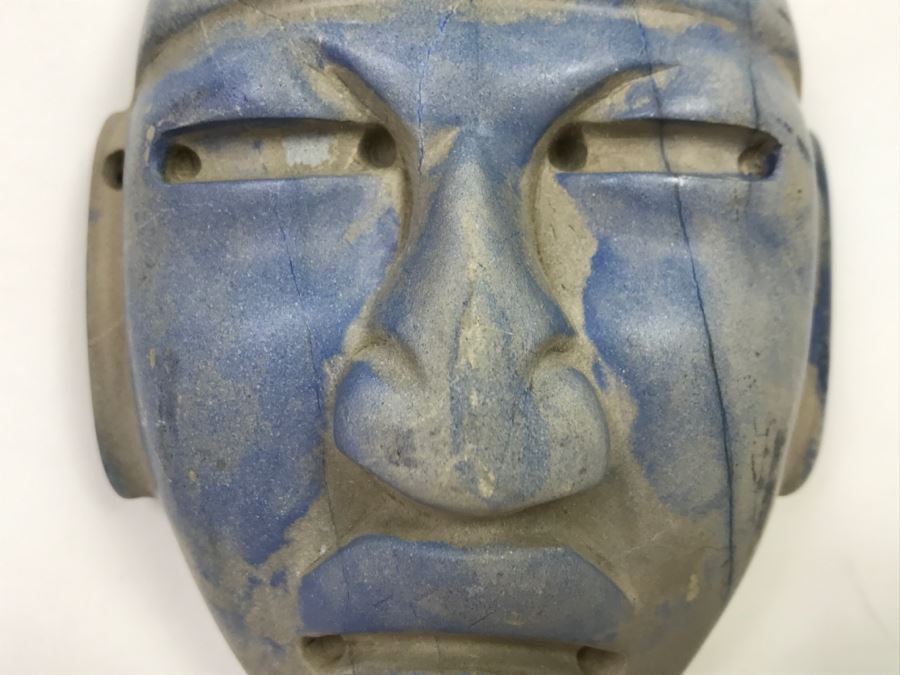 Smooth Carved Stone Face Artifact Of Unknown Origin 254g [Photo 7]