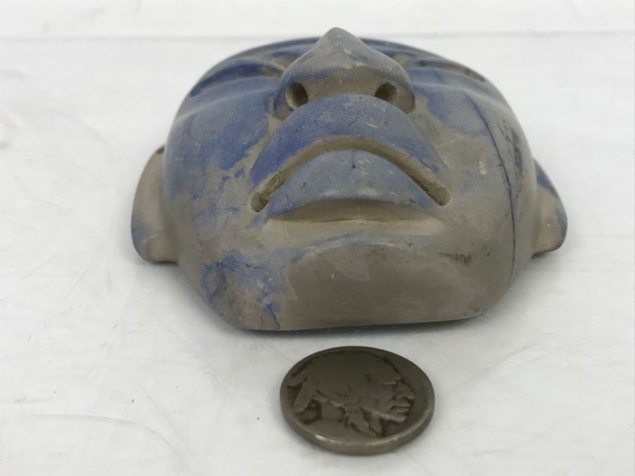 Smooth Carved Stone Face Artifact Of Unknown Origin 254g [Photo 22]