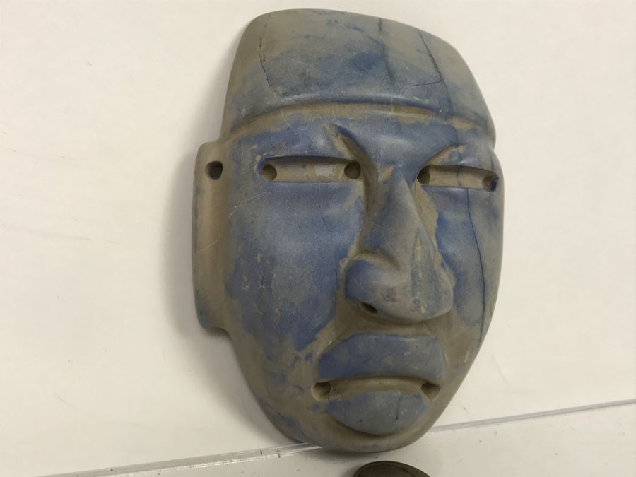 Smooth Carved Stone Face Artifact Of Unknown Origin 254g [Photo 9]