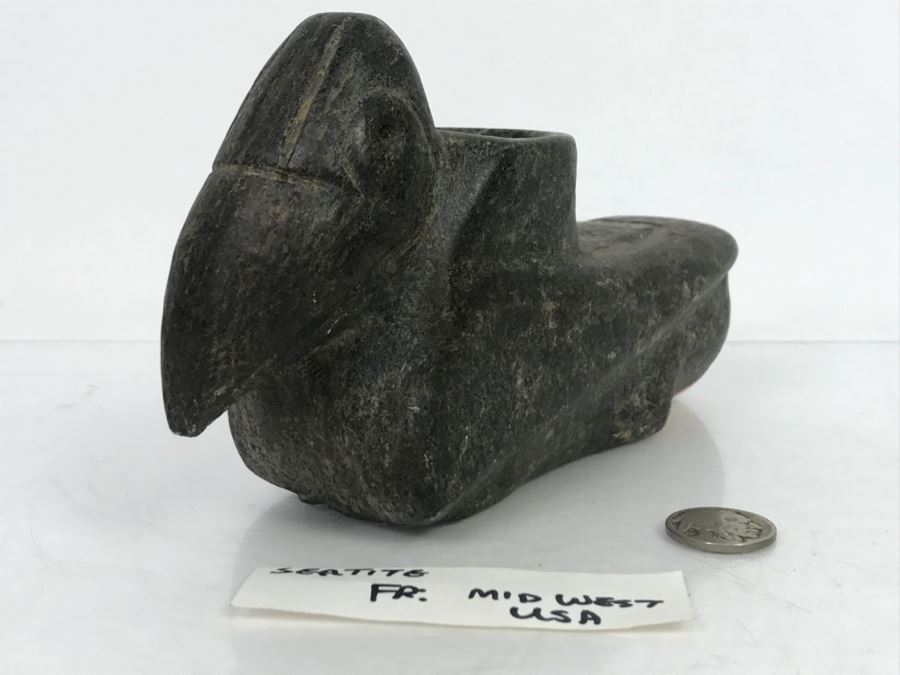 Antique Bird Effigy Steatite Native American Indian Pipe From Bartow County, Georgia [Photo 18]