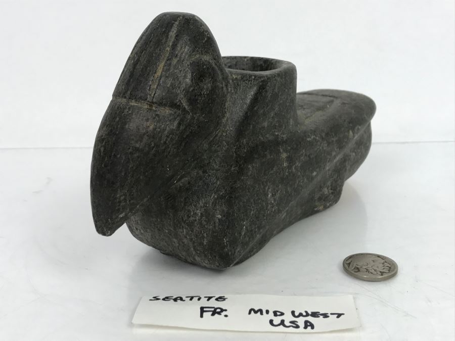 Antique Bird Effigy Steatite Native American Indian Pipe From Bartow County, Georgia [Photo 17]