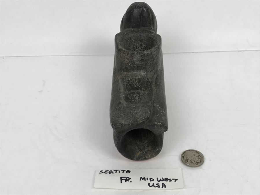 Antique Bird Effigy Steatite Native American Indian Pipe From Bartow County, Georgia [Photo 9]