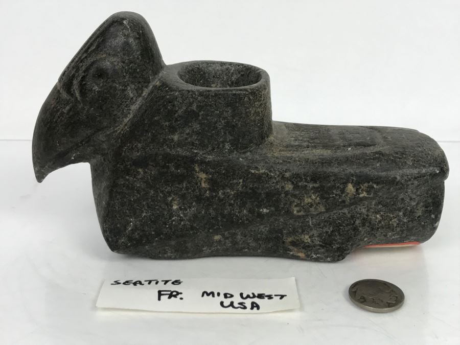 Antique Bird Effigy Steatite Native American Indian Pipe From Bartow County, Georgia [Photo 14]