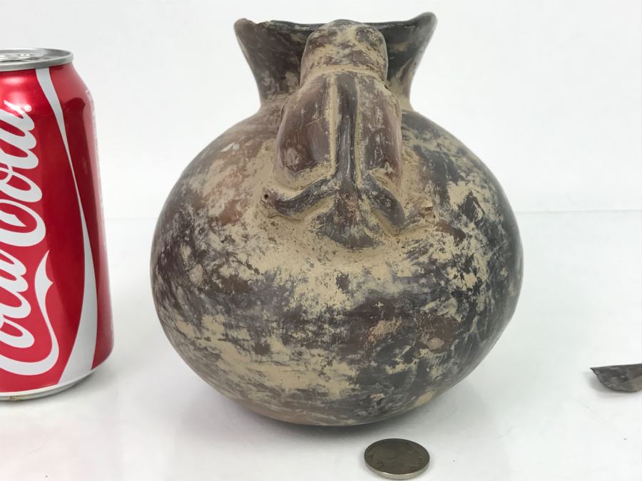 Old Pottery Pot With Frog Handle Of Unknown Origin [Photo 12]