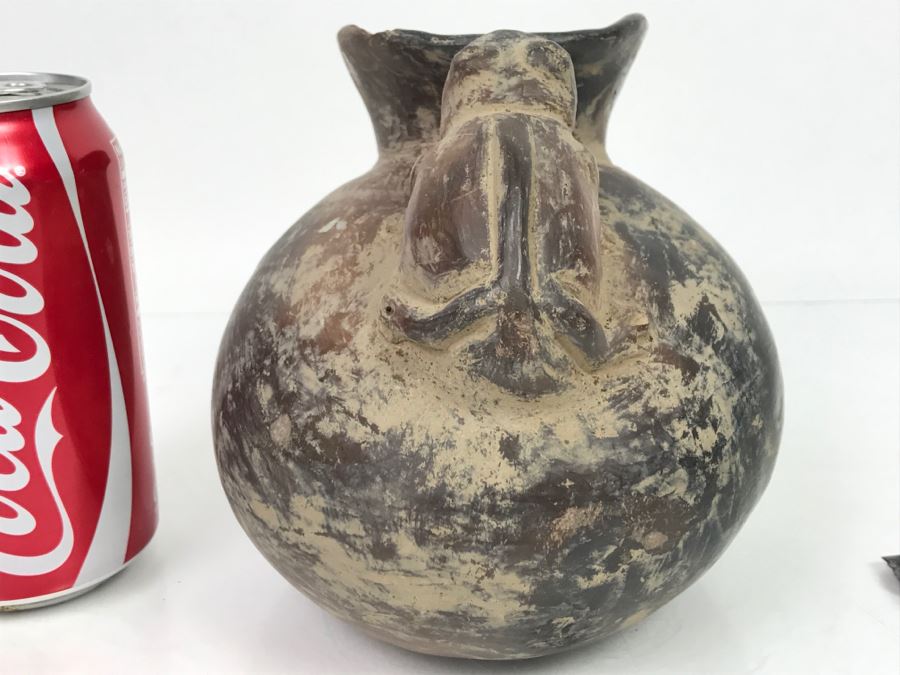 Old Pottery Pot With Frog Handle Of Unknown Origin [Photo 13]