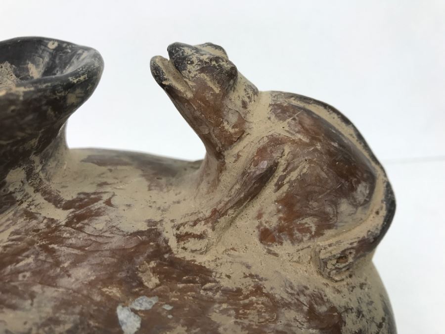 Old Pottery Pot With Frog Handle Of Unknown Origin [Photo 5]