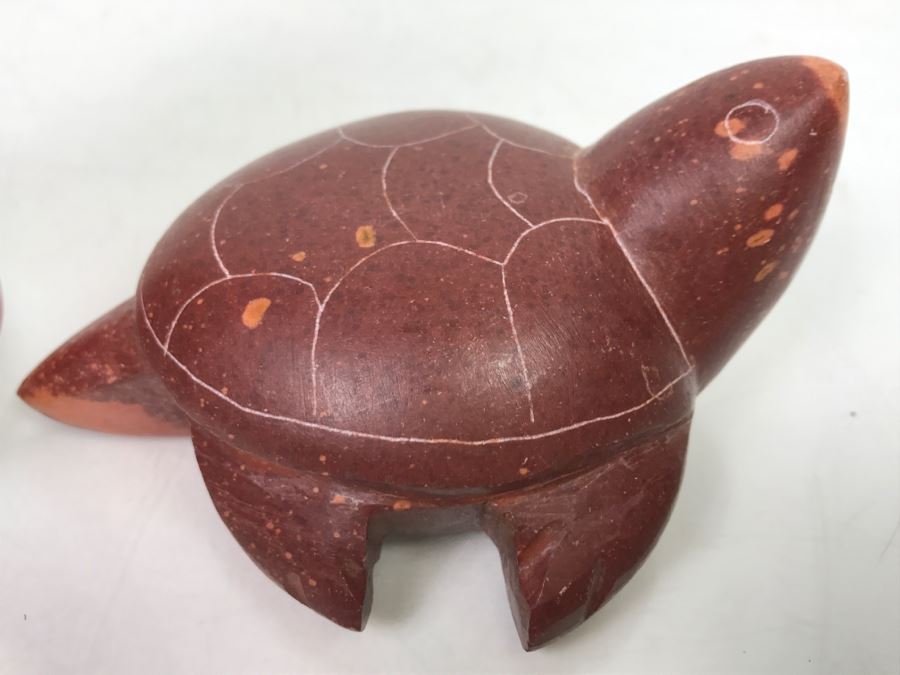 Carved Pipestone Catlinite Turtle Signed CB [Photo 5]