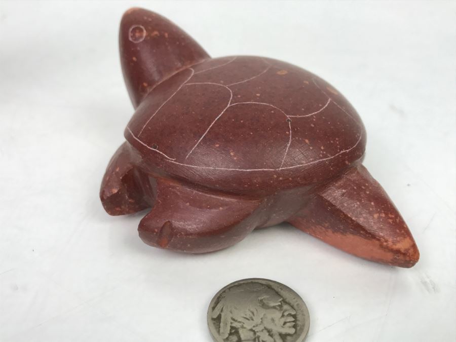 Carved Pipestone Catlinite Turtle Signed CB [Photo 10]