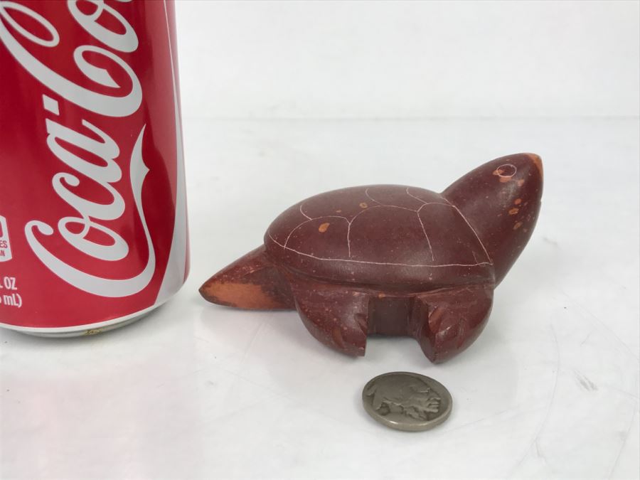 Carved Pipestone Catlinite Turtle Signed CB [Photo 3]