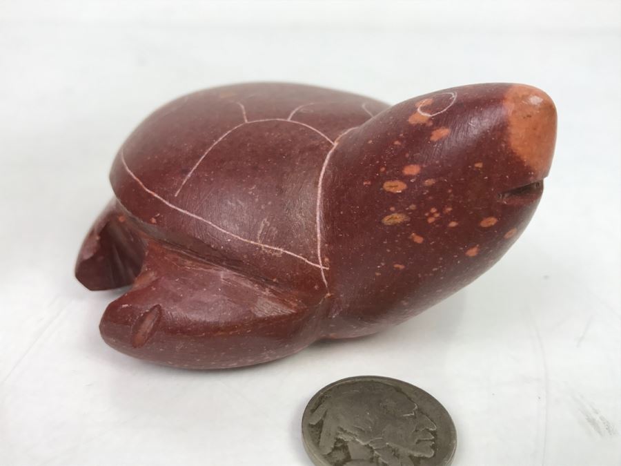 Carved Pipestone Catlinite Turtle Signed CB [Photo 6]