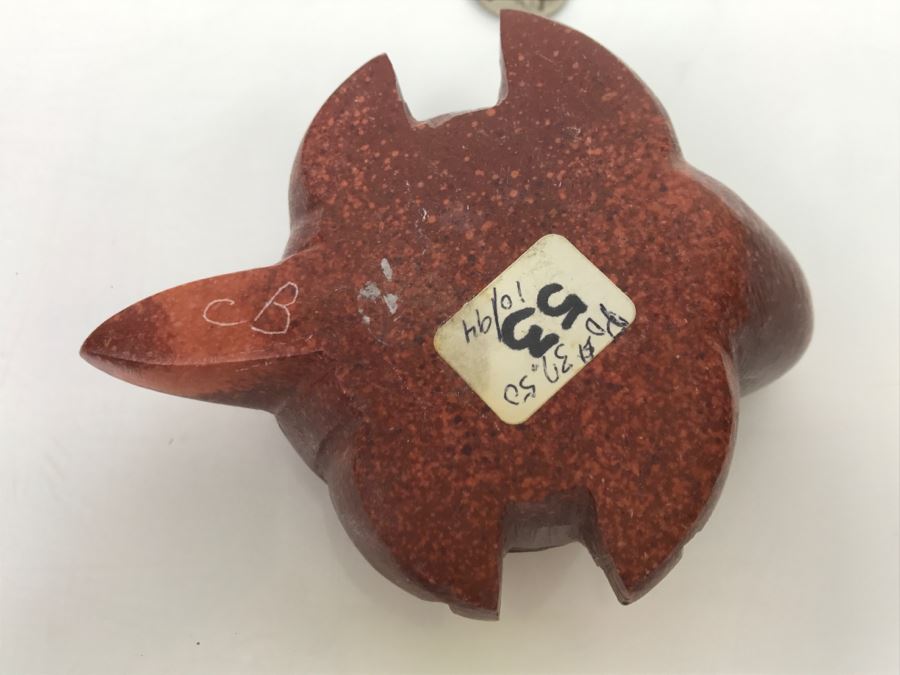 Carved Pipestone Catlinite Turtle Signed CB [Photo 11]