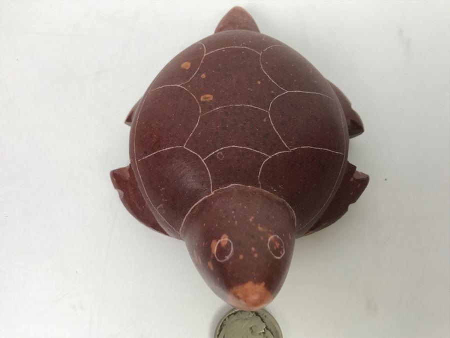 Carved Pipestone Catlinite Turtle Signed CB [Photo 8]