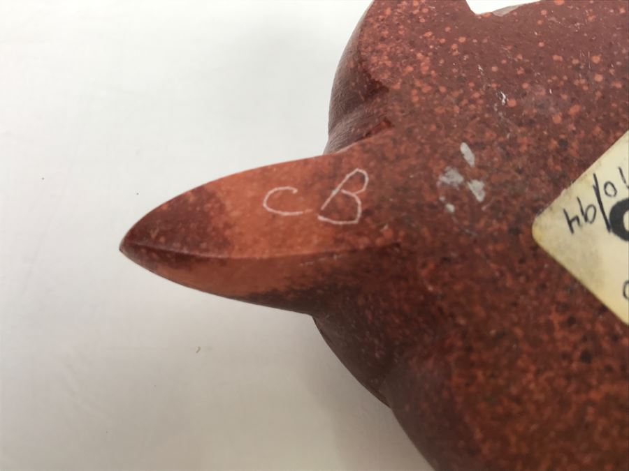 Carved Pipestone Catlinite Turtle Signed CB [Photo 12]