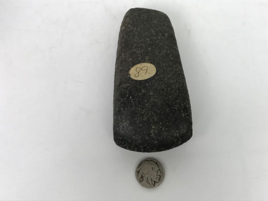 Old Native American Carved Stone Celt Wood Working Tool Found At Lagrange, Indiana [Photo 11]