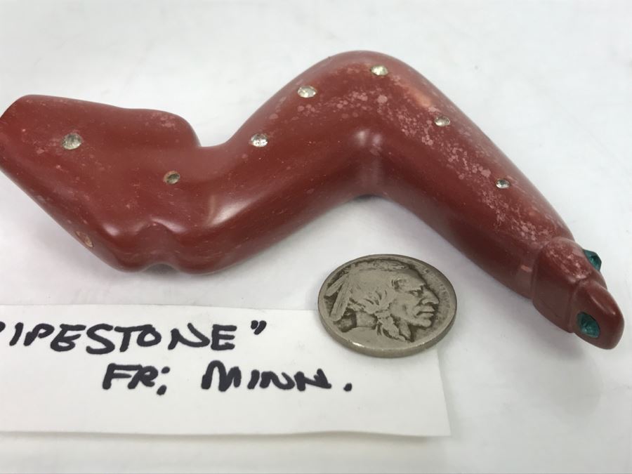 Native American Rattle Snake Pipestone Carving With Stones From Minnesota [Photo 3]