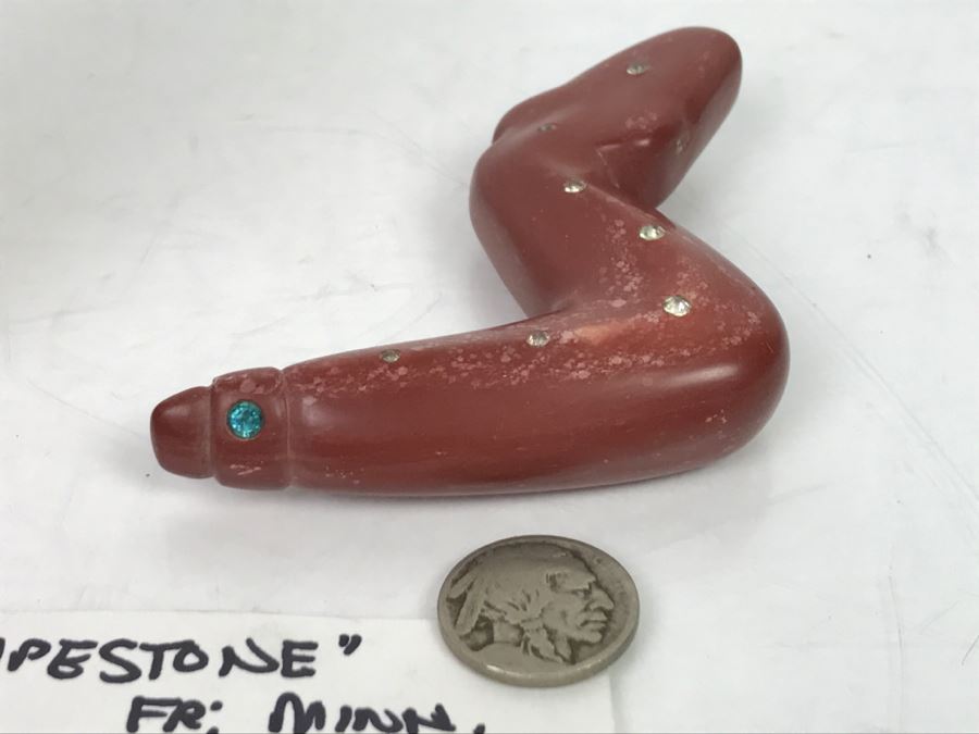 Native American Rattle Snake Pipestone Carving With Stones From Minnesota [Photo 9]