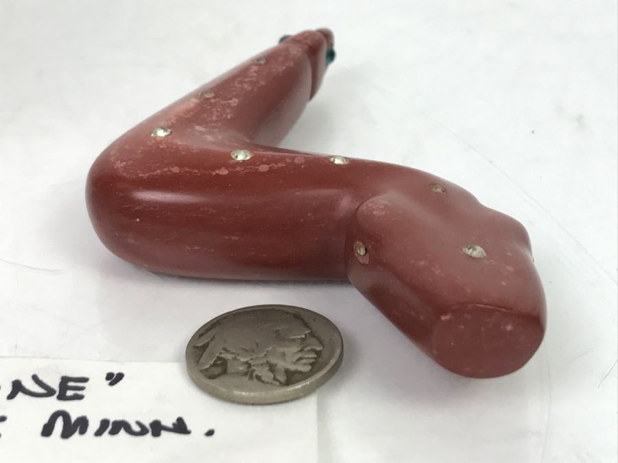 Native American Rattle Snake Pipestone Carving With Stones From Minnesota [Photo 14]