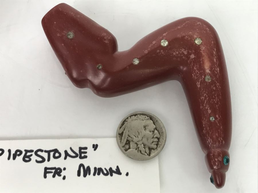 Native American Rattle Snake Pipestone Carving With Stones From Minnesota [Photo 15]