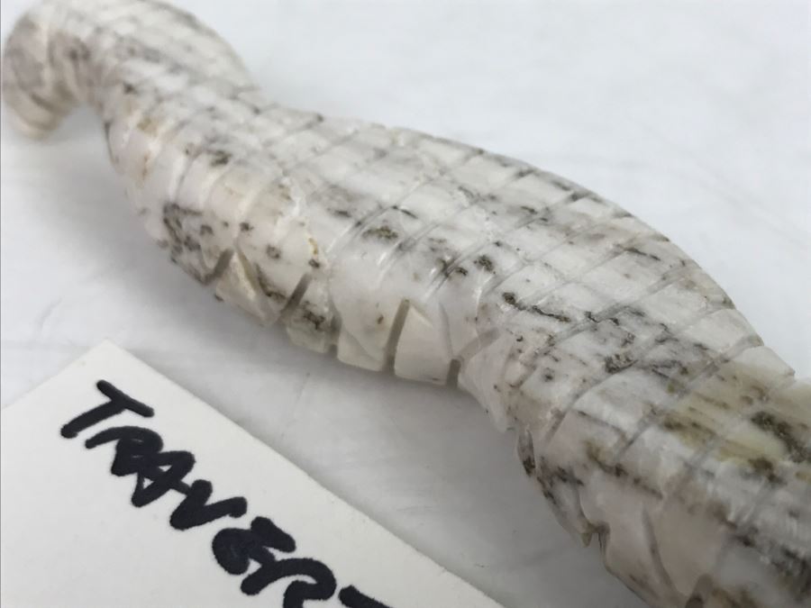 Native American Carved Rattle Snake Travertine Carving From New Mexico [Photo 8]