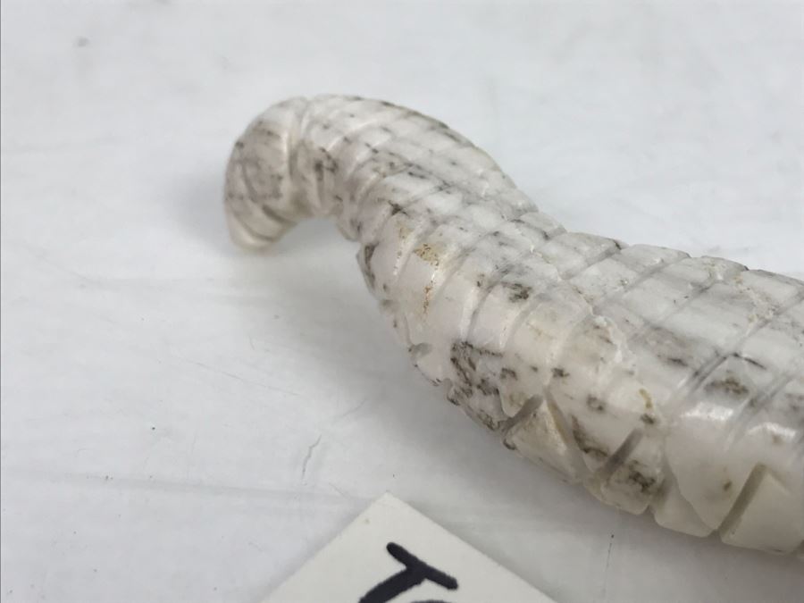 Native American Carved Rattle Snake Travertine Carving From New Mexico [Photo 9]