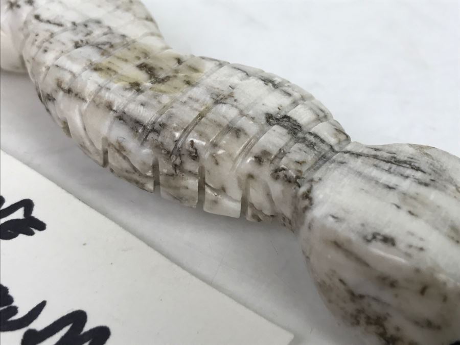 Native American Carved Rattle Snake Travertine Carving From New Mexico [Photo 7]