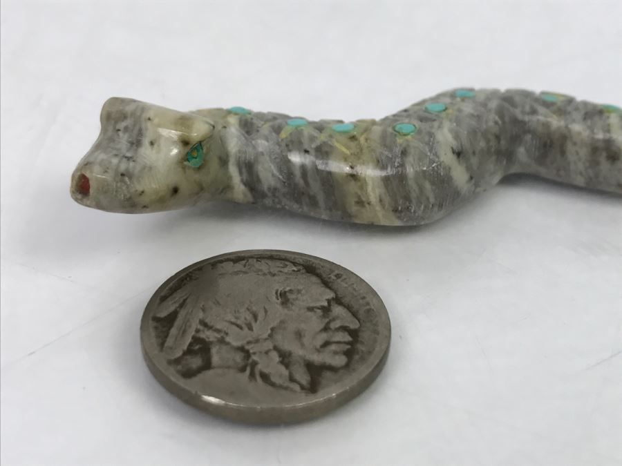 Native American Carved Stone Rattle Snake [Photo 2]