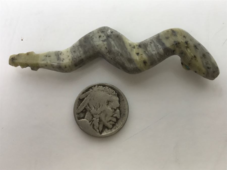Native American Carved Stone Rattle Snake [Photo 15]