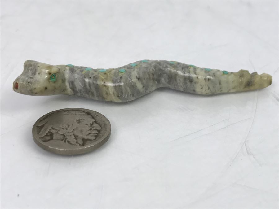Native American Carved Stone Rattle Snake [Photo 3]