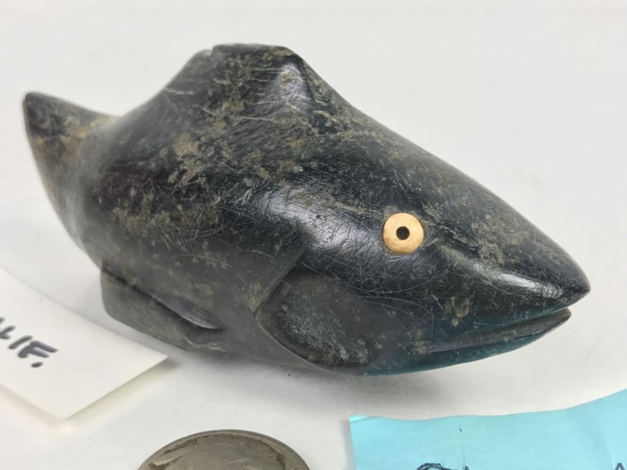 Antique Carved Stone Steatite Fish From Chumash Indian Native American Central Coast CA [Photo 5]